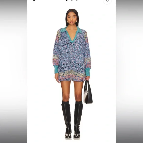 Free People Multicolor Knit Mini Dress - Picture 4 of 11